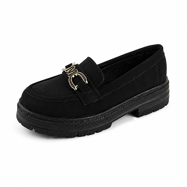 Chaussure pour femme 0160 Noir daim..........          derbie et chaussure femme Maroc
